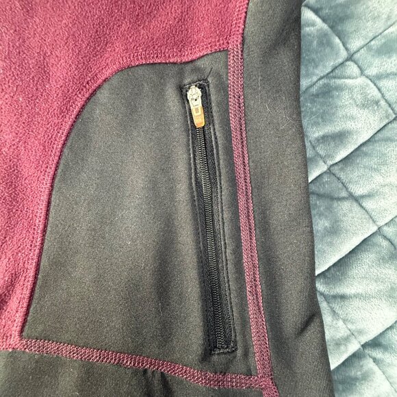 The North Face Womens Quarter-Zip Fleece Pullover Burgundy/Black M - Picture 5 of 5